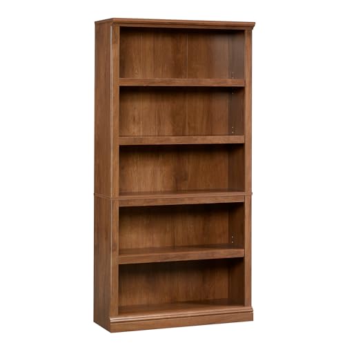 Sauder 5-Shelf Split Bookcase/ Book shelf, Oiled Oak finishFurinno LUDER Book Shelf, 5-Cube Bookshelf, Reversible Bookc