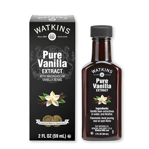 Watkins Pure Vanilla Extract, with Madagascar Vanilla Beans, Non-GMO, Kosher, 2 oz. Bottle, 1-Pack