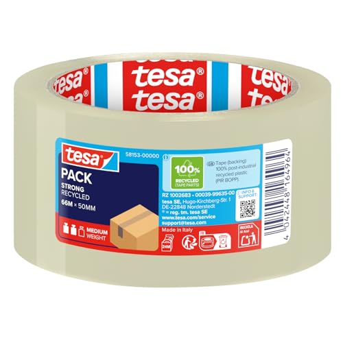 (-53%) tesa tesapack STRONG RECYCLED Paketklebeband - 66 m x 50 mm - transparent