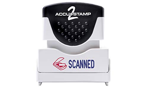 Acc-Stamp2® Pre-Ink Message Stamp, "Scanned", Blue/Red