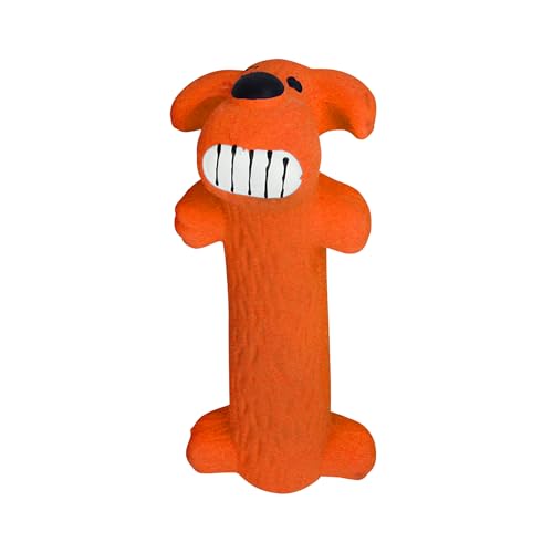 Multipet Original Loofa Latex Dog Toy - Squeaky Toy for All Dogs - Easy-to-Clean Squeaky Toys - Latex Dog Toys for Playing (1 Count, 6”, Random Color Surprise)