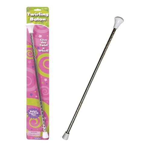 Schylling Twirling Baton - Metal Kids Baton - Rubberized Ends in Assorted Pink, White, and Purple Colors - Ages 3 and Up - One Baton