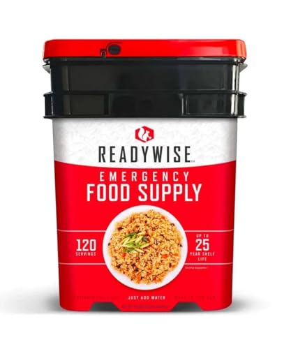 ReadyWise Emergency Food Supply - 120 Servings Favorites Sample Bucket, Survival Food Kit, Freeze Dried Prepper Food & Dehydrated Meals for Camping Essentials & Backpacking, up to 25 Year Shelf Life
