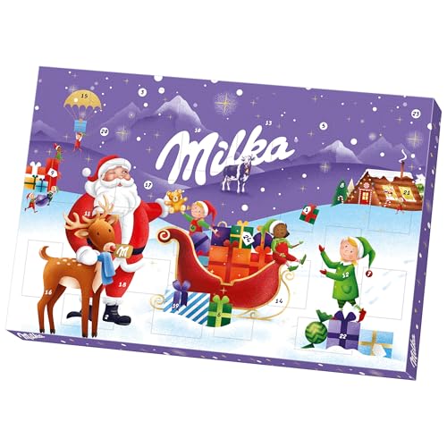 🔥 SELTEN SO GÜNSTIG (-30%) Milka Adventskalender, 24 Türchen mit Alpenmilch Schokolade, 200 g