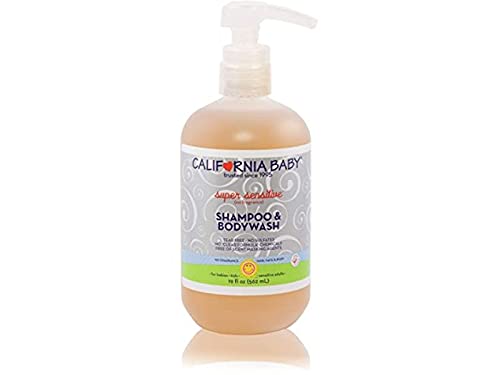 California Baby Super Sensitive Baby Shampoo + Baby Wash | 100% Plant-Based | Unscented Body Wash For Sensitive Skin | Hypoallergenic | 562 mL / 19 oz
