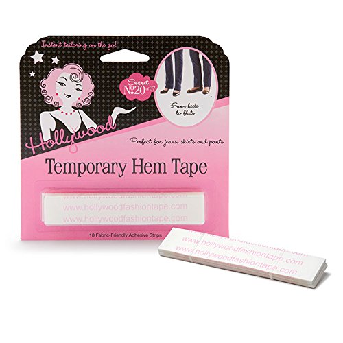 Hollywood Fashion Secrets Temporary Hem Tape, No-Sew Fabric Adhesive, 18 Strips