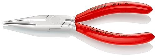 KNIPEX Long Nose Pliers Chrome-Plated with Plastic Coating 140 mm, 30 23 140