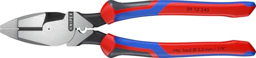 Knipex 09 12 240 9.5-Inch Ultra-High Leverage Lineman's Pliers with Fish Tape Puller and Crimper