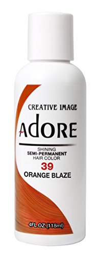 Adore Semi Permanent Hair Color - Vegan and Cruelty-Free Orange Hair Dye - 4 Fl Oz - 039 Orange Blaze (Pack of 1)