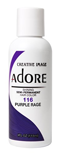 Adore Semi Permanent Hair Color - Vegan and Cruelty-Free Purple Hair Dye - 4 Fl Oz - 116 Purple Rage (Pack of 1)