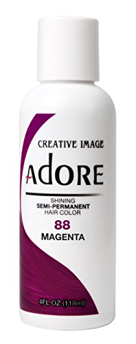 Adore Semi Permanent Hair Color - Vegan and Cruelty-Free Purple Hair Dye - 4 Fl Oz - 088 Magenta (Pack of 1)