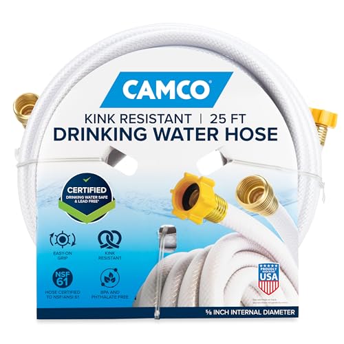 Camco TastePURE 25-Ft Water Hose NSF Certified Lead BPA Phthalate Free