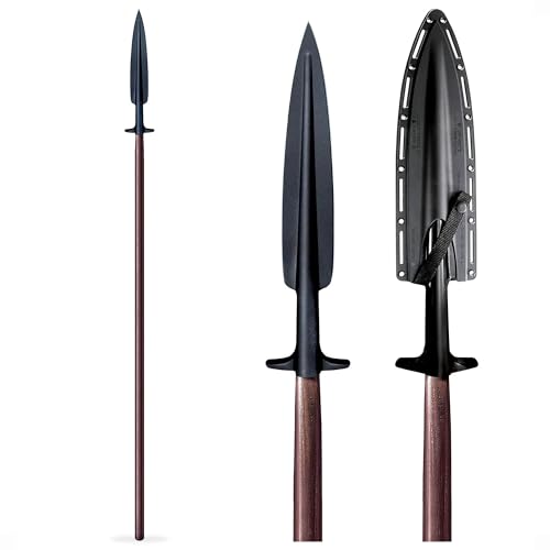 Cold Steel Boar Hunting Spear with 18" SK-5 Blade, Ash Wood Shaft and Sheath, 89" - Long Medieval Tactical Survival Weapon for Combat, Throwing, Self Defense, Outdoor Hiking and Fishing