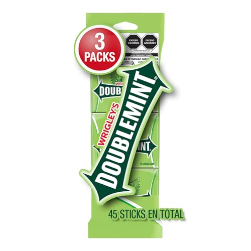 WRIGLEY'S Doublemint Chewing Gum Bulk Pack, 15 Stick Count (Pack of 3) - Gum Packs
