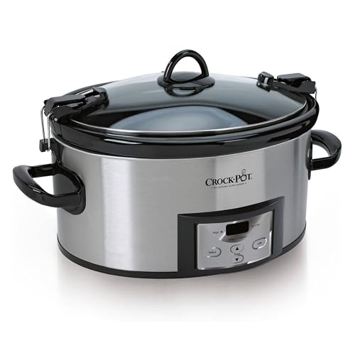 Crock-Pot 6-Quart Cook and Carry Programmable Slow Cooker Stainless Steel