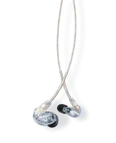 Shure SE215 PRO Wired Earbuds - Professional Sound Isolating Earphones, Clear Sound & Deep Bass, Single Dynamic MicroDriver, Secure Fit in Ear Monitor, Plus Carrying Case & Fit Kit - Clear (SE215-CL)