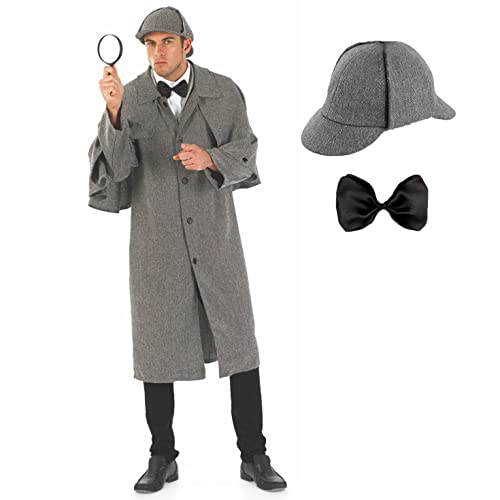 fun shack Mens Detective Costume Adult, Detective Costume Men, Detective Halloween Costume, Private Investigator Costume, Medium