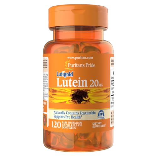 Puritan's Pride Premium Lutigold™ Lutein Carotenoid 20mg with Zeaxanthin for Men and Women, Dietary Supplement for Eye Health Support, 8 Month Supply, 120 Easy-to-Swallow Softgels