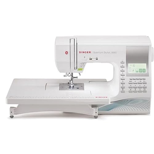 SINGER Quantum Stylist 9960 Computerized Sewing & Quilting Machine with Extension Table, Hard Case & Accessories | 600 Stitches, Lettering, LED Light, 1-Step Buttonhole & High-End Touch Controls