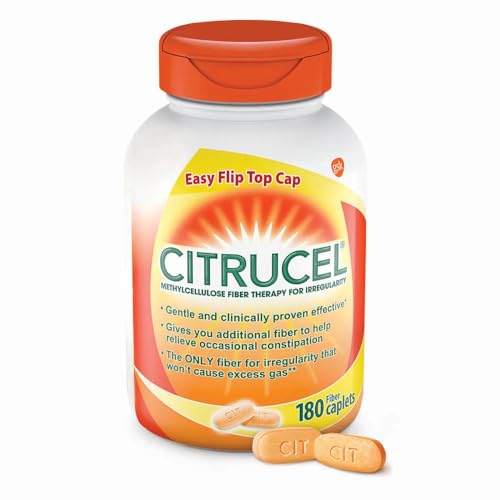 Citrucel Fiber Therapy Caplets for Irregularity, Easy to Swallow Methylcellulose , 180 Count