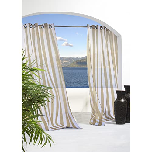 Escape Stripe Grommet Curtain...ndow Dressing 54 x 84 in Khaki