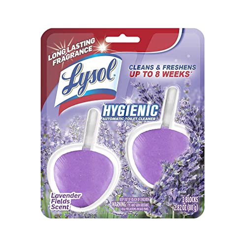 Lysol Automatic in-The-Bowl Toilet Cleaner, Cleans and Freshens Toilet Bowl, Lavender Fields Scent, 2ct15Ct Aromative T