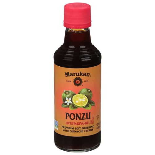 Marukan Ponzu Sudachi Soy Citrus Dressing (brown label), 12 Ounce Glass Bottle (Pack of 1)