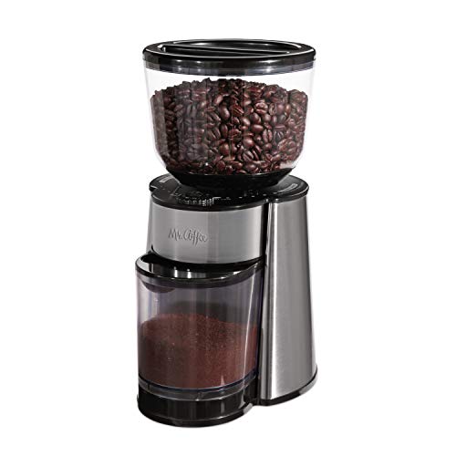 Mr. Coffee Automatic Burr Mill Coffee Grinder with 18 Custom Grinders SilverConical Burr Coffee Grinder Electric, Espre