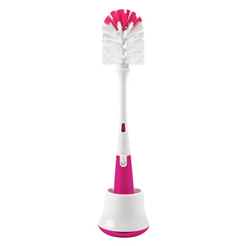 OXO Tot Bottle Brush with Nipple Cleaner and Stand Pink