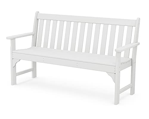 POLYWOOD Vineyard 60" Outdoor Patio Bench, White