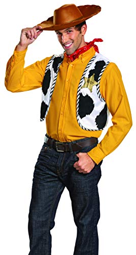 Disguise Men's Disney Pixar Toy Story and Beyond Woody Adult Costume Kit, Yellow/Black/White/Brown, One Size