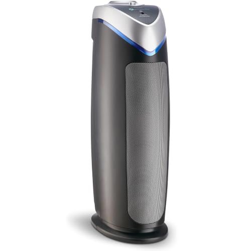 GermGuardian HEPA Air Purifier - Large Room Air Purifier for Bedroom, Office, Dorm, and Home - Filters Pet Dander, Dust, Pollen, Smoke, Scents - AC4825E - 22" Tower - Gray