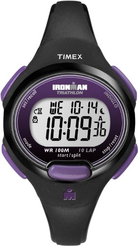 Timex Women's Ironman Triathlon Essential 10 34mm Watch – Black & Purple Case with Black Resin Strap