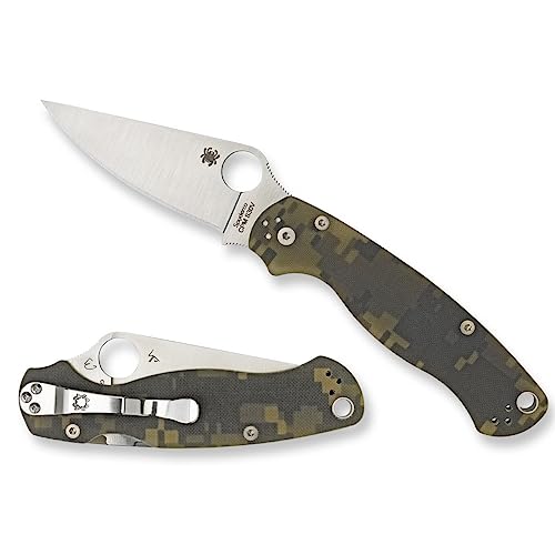 Spyderco Para Military 2 Signature Camo Knife with 3.42" CPM S45VN Steel Blade and Durable G-10 Handle - PlainEdge - C81GPCMO2