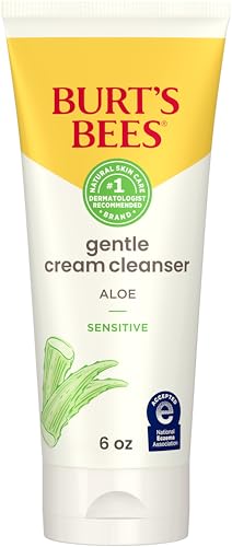 Burt's Bees Gentle Cream Cleanser with Aloe for Sensitive Skin, 98.9% Natural Origin, 6 Ounces