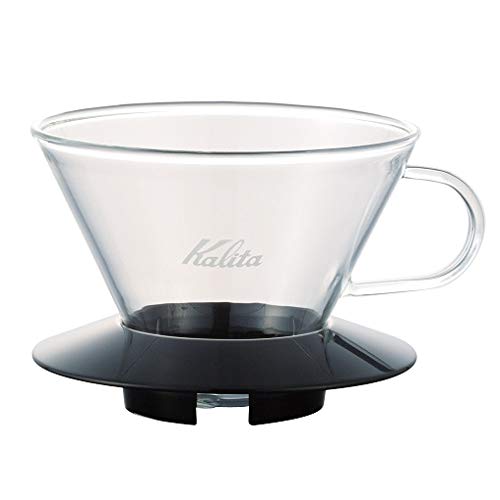 Kalita Wave Pour Over Coffee Dripper, Size 185​, Makes 16-26oz, Single Cup Maker, Heat-Resistant Glass, Patented &amp;