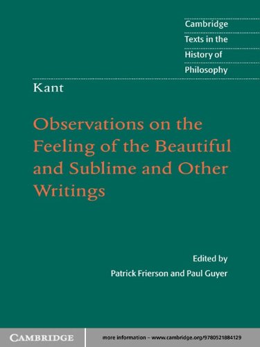 Kant: Observations on the Feeling of the Beautiful and Sublime and Other Writings (By: Paul Guyer,Patrick Frierson) cover