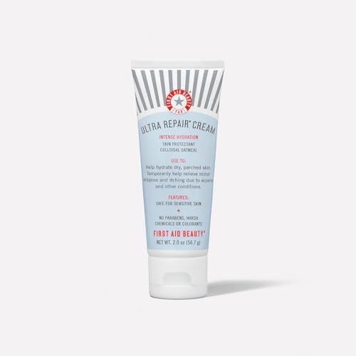 First Aid Beauty - Ultra Repair Cream, Intense Hydration Whipped Colloidal Oatmeal, Clinically Proven to Strengthen Skin Barrier in 7 Days & Helps Relieve Eczema, Luxury Face & Body Moisturizer, 2 oz