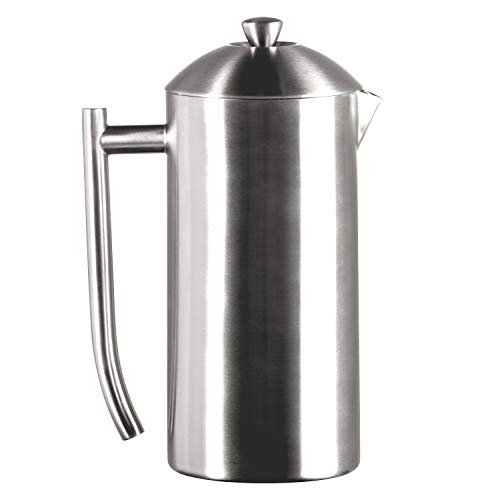 Frieling Double-Walled Stainless Steel French Press Coffee Maker, Brushed, 36 oz (1 Liter)
