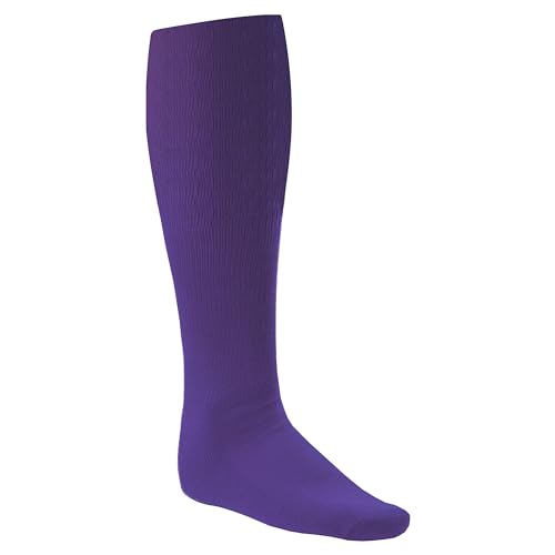 Champion Sports Rhino® All Sport Socks - Machine Washable Sport Sock - for Baseball, Football, Soccer - Cushioned Tube Sock - Stay-in-Place Fit - Size: Large (10-13) - Purple