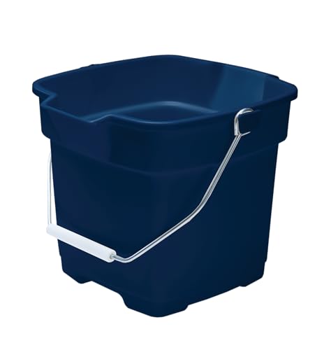 Rubbermaid Roughneck Square Bucket 12-Quart Blue Sturdy Pail Bucket Organizer Household Cleaning Supplies Projects Moppi