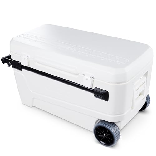 Igloo Maxcold Glide 110Qt Wheeled Cooler | Insulated Hard Shell Ice ChestYETI Tundra 45 CoolerYETI Roadie 15 Hard Cool