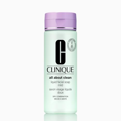 Clinique 3-Step All About Clean Liquid Gentle Facial Cleanser Soap | Face Wash For Dry Combination Skin | Type 2, 6.7 Fl Oz