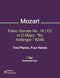 Piano Sonata No 16 15 In C Major Fr Anfnger K545 Sheet Music Two Pianos Four Hands