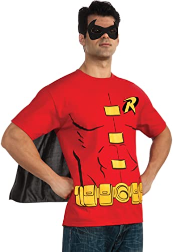 Rubies Teen Titans: Robin Costume Top with Cape and Mask for Adults, Men's Extra Large