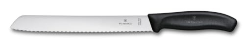 (-35%) Victorinox Swiss Classic, Profi Brotmesser, Extra Scharfe Klinge, Wellenschliff, 21 cm, Robuster Kunststoffgriff, Rostfreier Stahl, schwarz