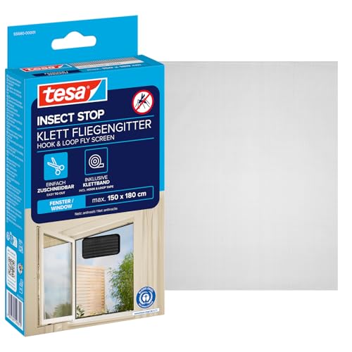 (-18%) tesa INSECT STOP Klett Fliegengitter - 150 cm x 180 cm - Anthrazit