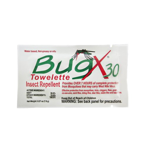 CoreTex Bug X 30 Mosquito, Tick, & Insect Repellent Wipes with 30% DEET - Pack of 25 Single-Use Bug Repellent Wipes for Up to 7 Hours of Reliable Protection Against 12 Types of Biting Insects