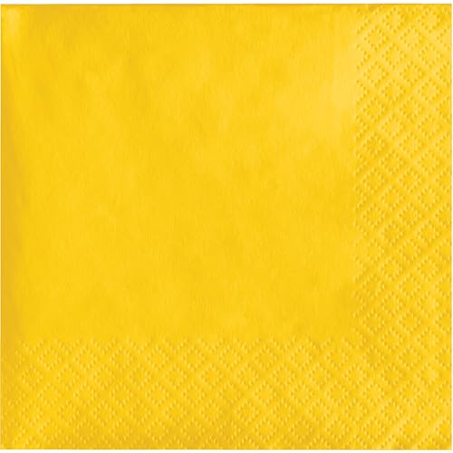 Creative Converting Touch of Color 200 Count 2-Ply Paper Beverage Napkins, School Bus Yellow , one size - 251021