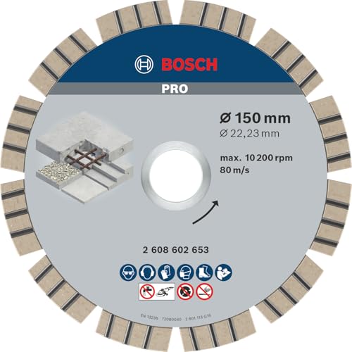 (-63%) Bosch Professional Diamanttrennscheibe Best für Concrete, 150 x 22,23 x 2,4 x 12 mm, Farbe, 2608602653